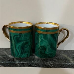 Dior Emerald and Gold Mugs Gaudron-Malachite